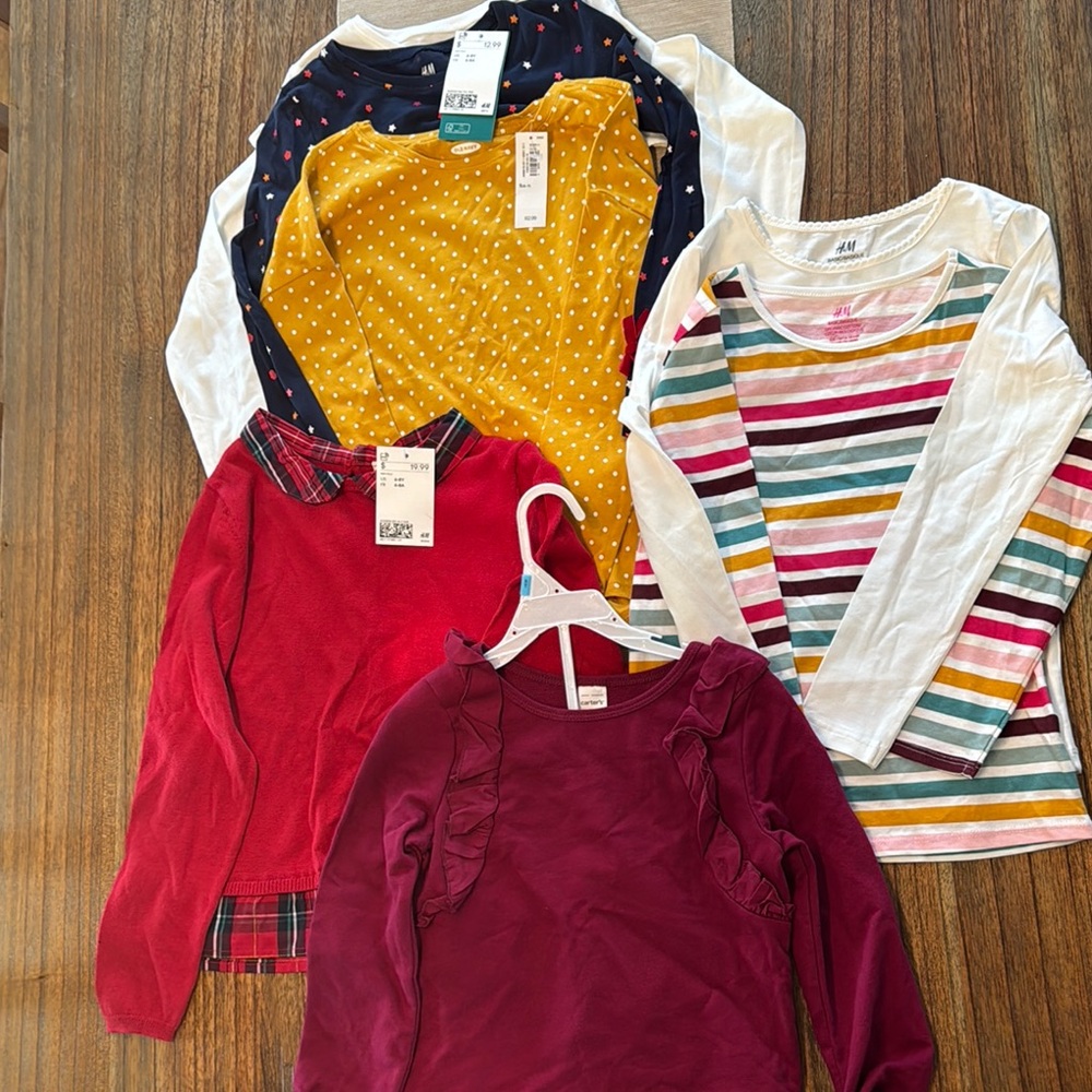 7 Colorful Kids' Long Sleeve Tops Set - Picture 3 of 3